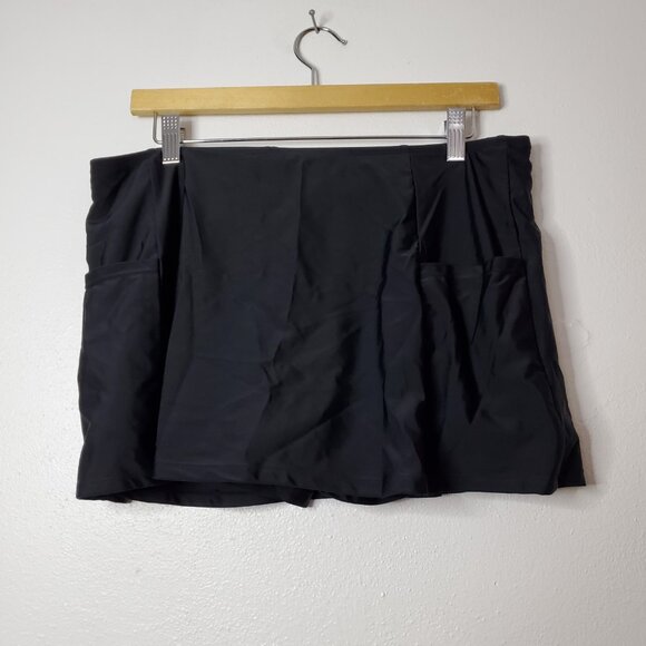 Women's Tankini Swimsuit XL Ellen Tracy Black Floral Swim Skirt Pocket - Picture 16 of 16